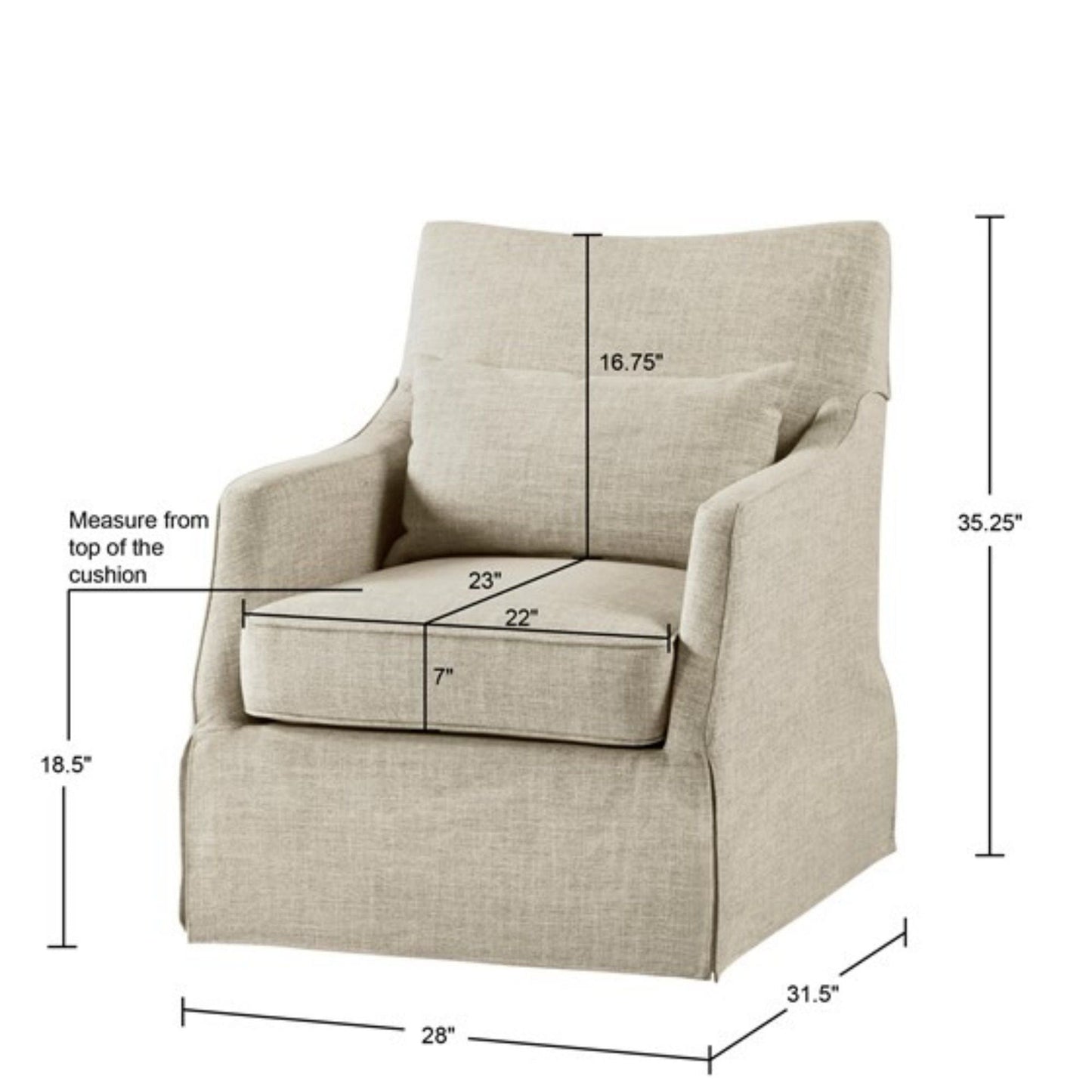 The London Skirted Swivel Chair
