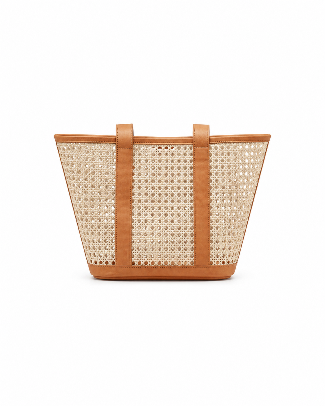 Raja Leather and Cane Carryall Bag