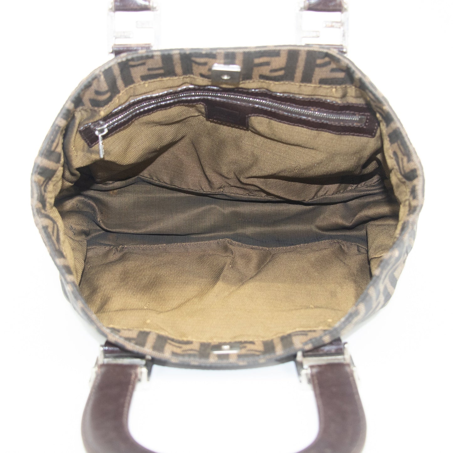 Fendi Brown Canvas Zucca Tote Bag #2227