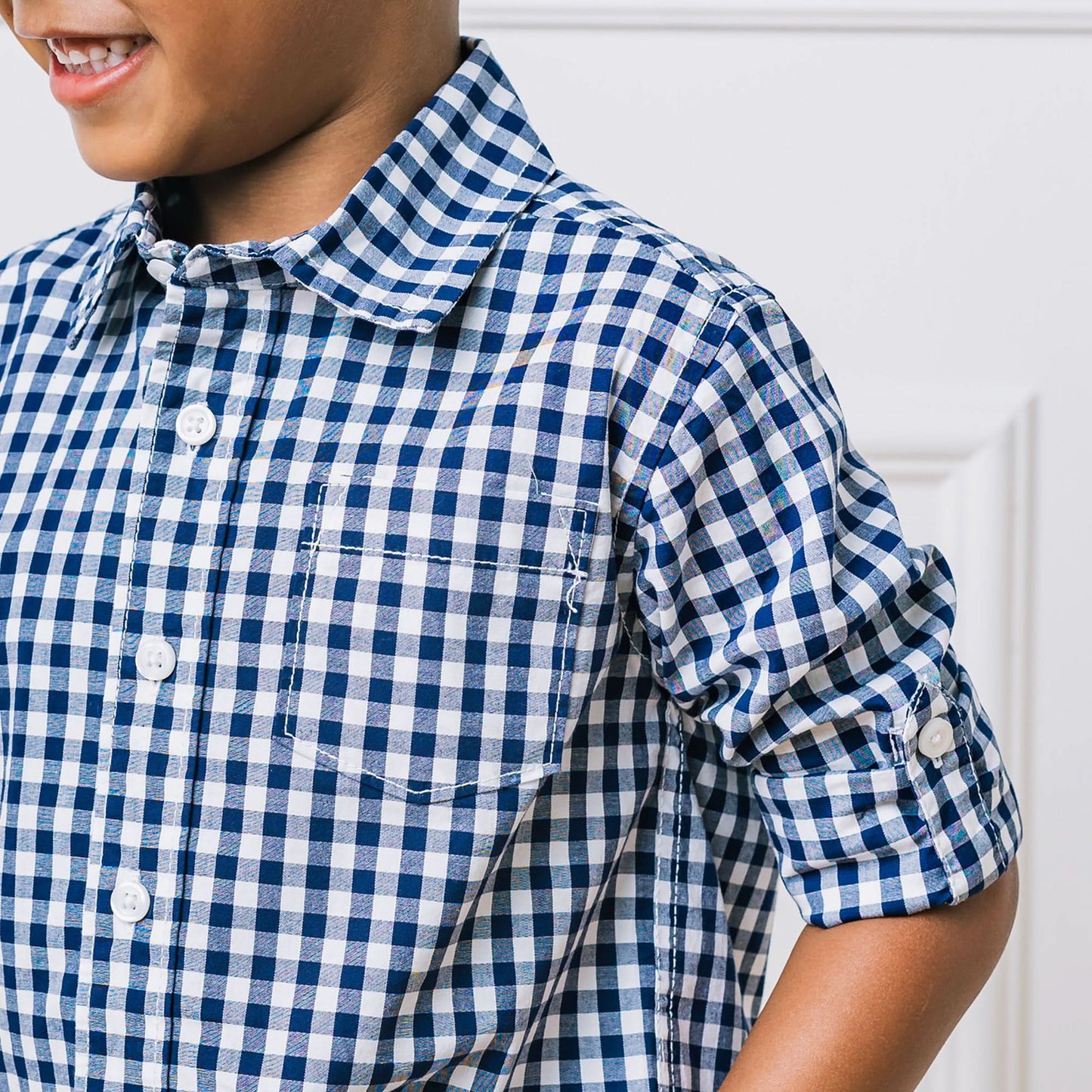 Organic Stretch Poplin Roll-Up Shirt - Baby