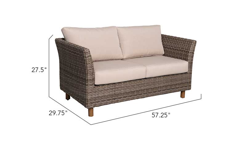 The Orlando Wicker Rattan Outdoor 4-Piece Luxury Sofa Set