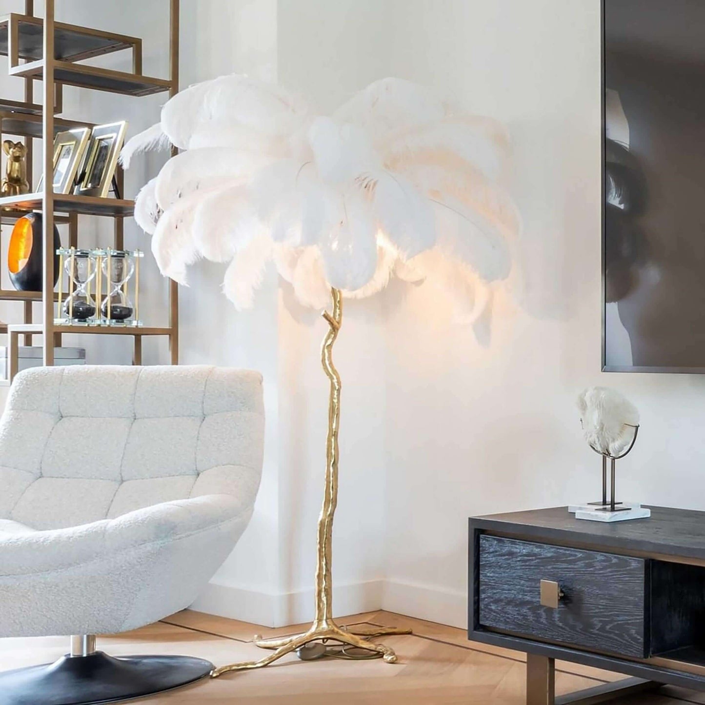 Luxury Ostrich Feather Floor Lamp