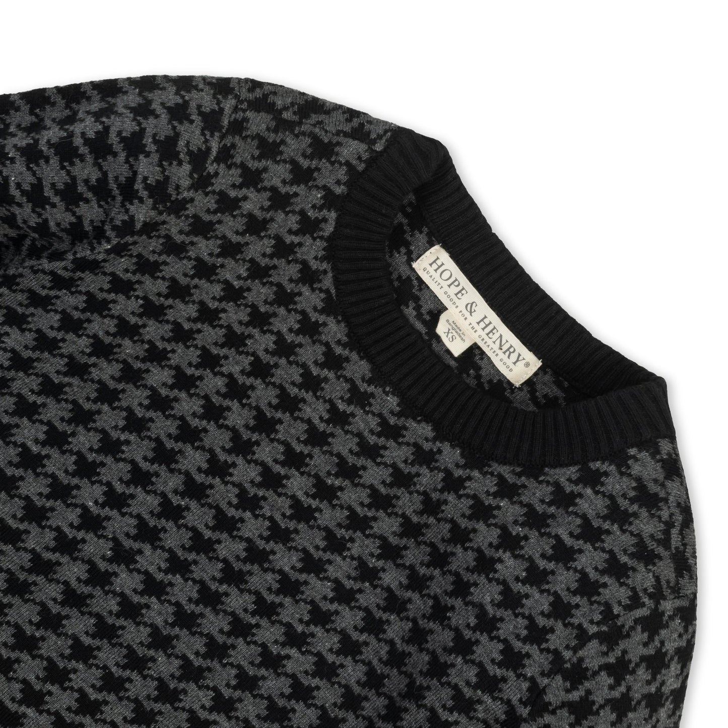 Organic Cotton Intarsia Crew Neck Sweater