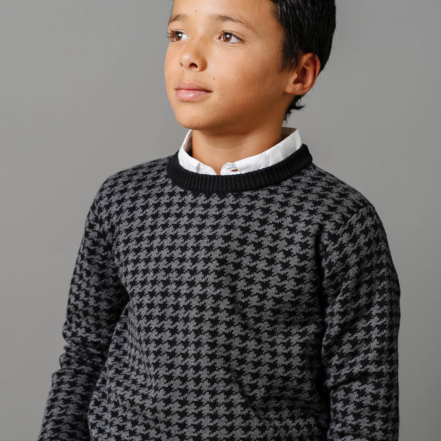 Organic Cotton Intarsia Crew Neck Sweater - Baby