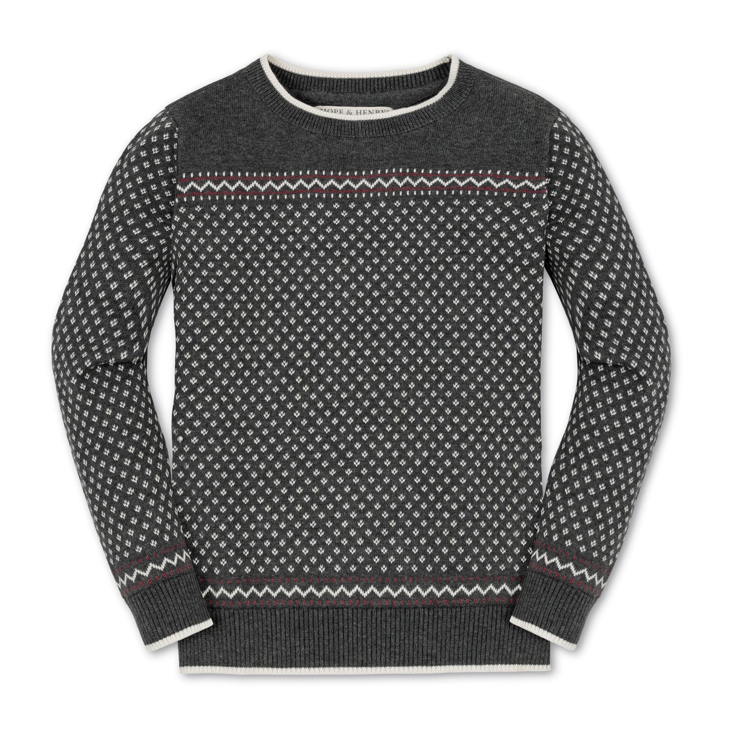 Organic Cotton Intarsia Crew Neck Sweater