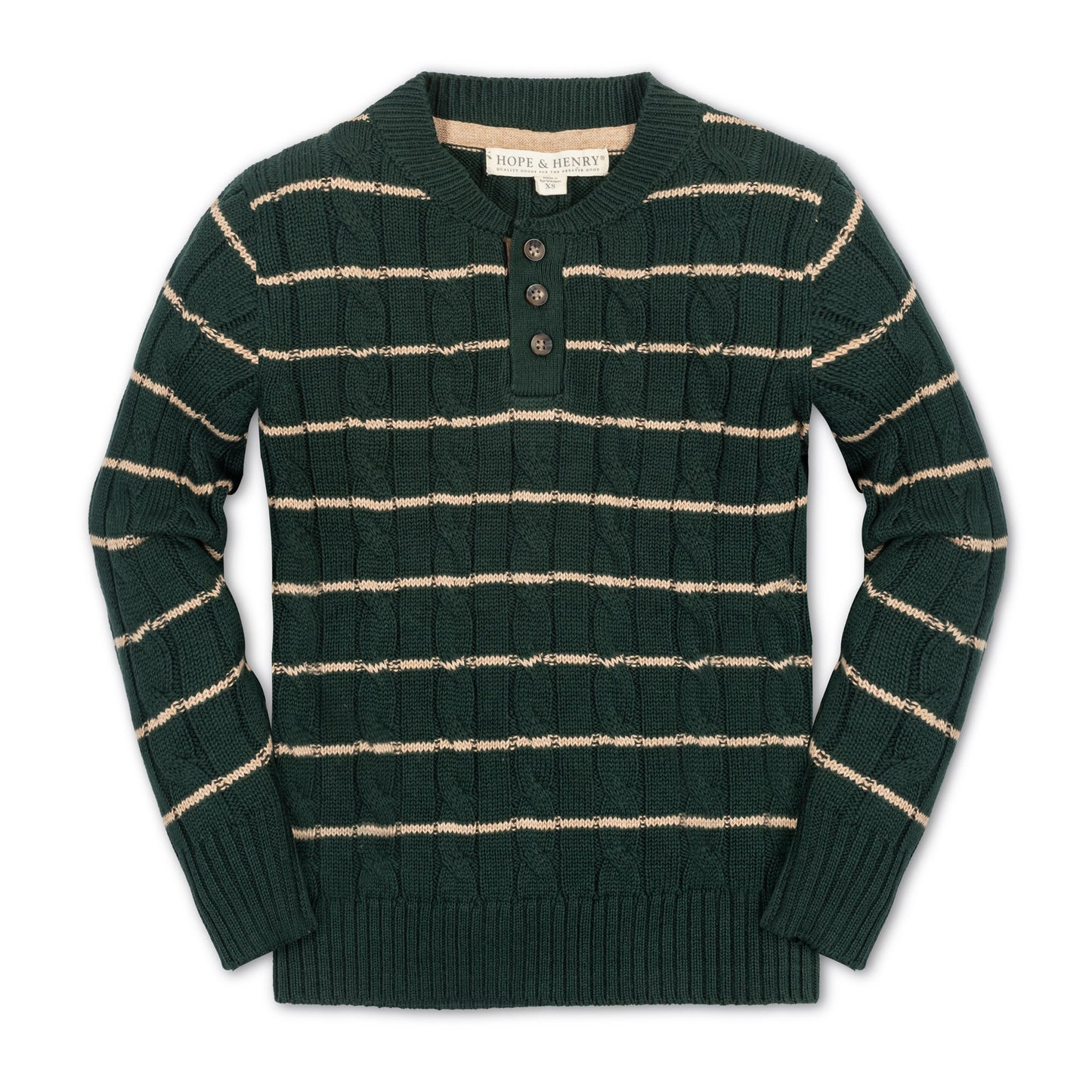Organic Cotton Sweater Henley with Elbow Patches - Baby