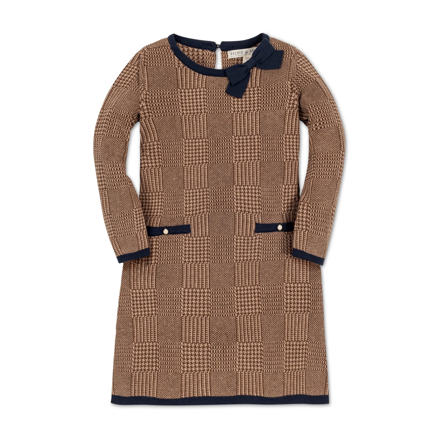 Organic Cotton Preppy Bow Sweater Dress - Baby