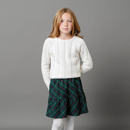 Organic Raglan Cable Sweater - Baby