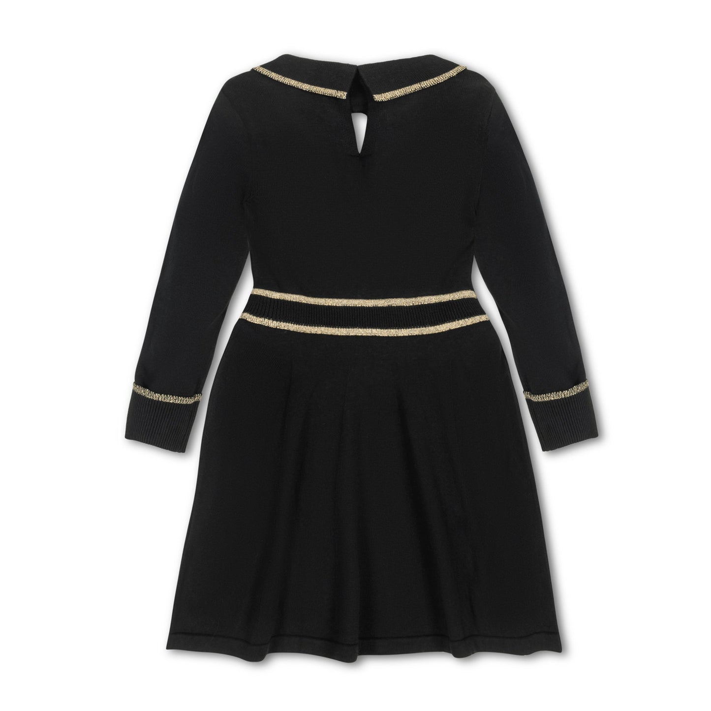 Organic Cotton Black and Gold Tipped Sweater Dress