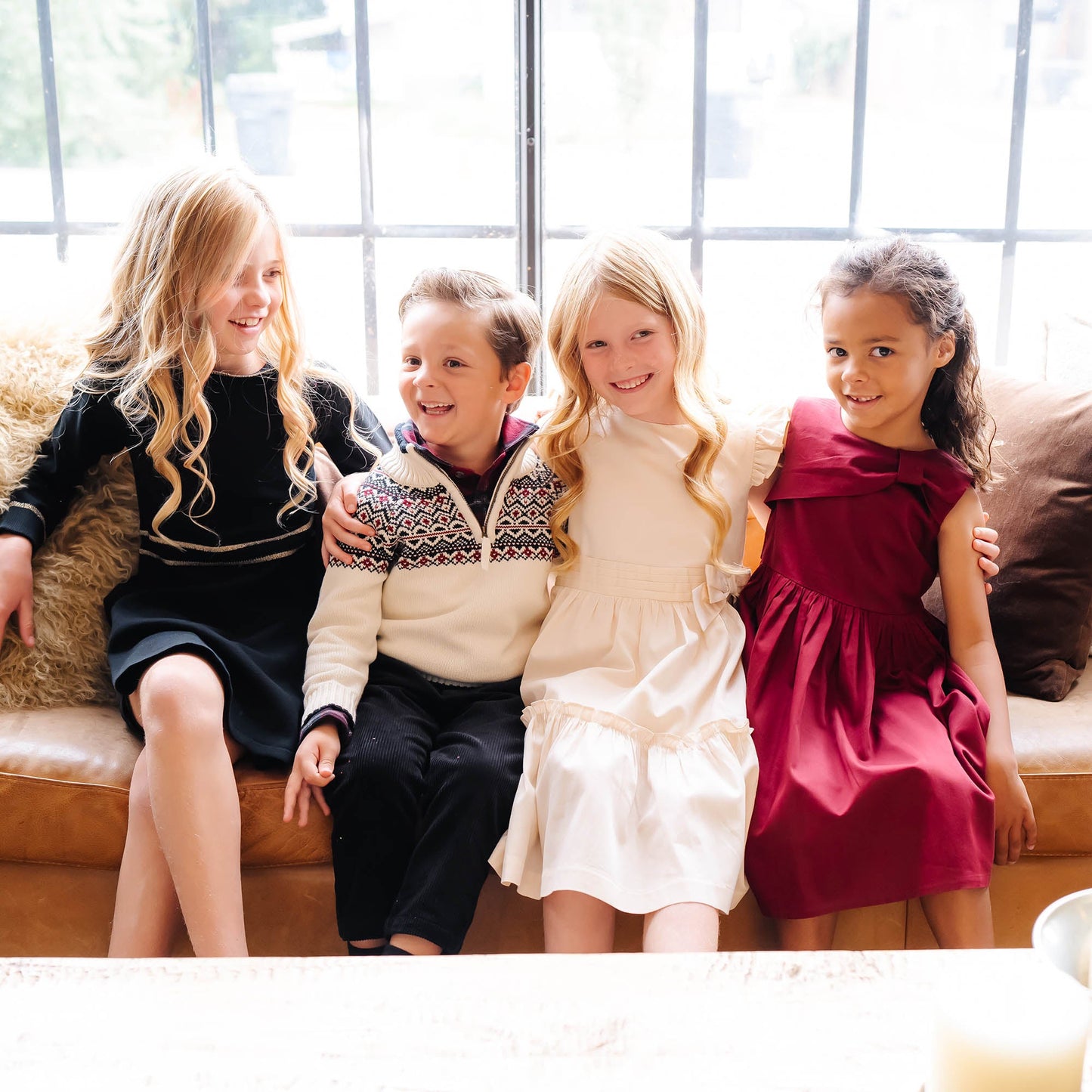 Organic Cotton Black and Gold Tipped Sweater Dress