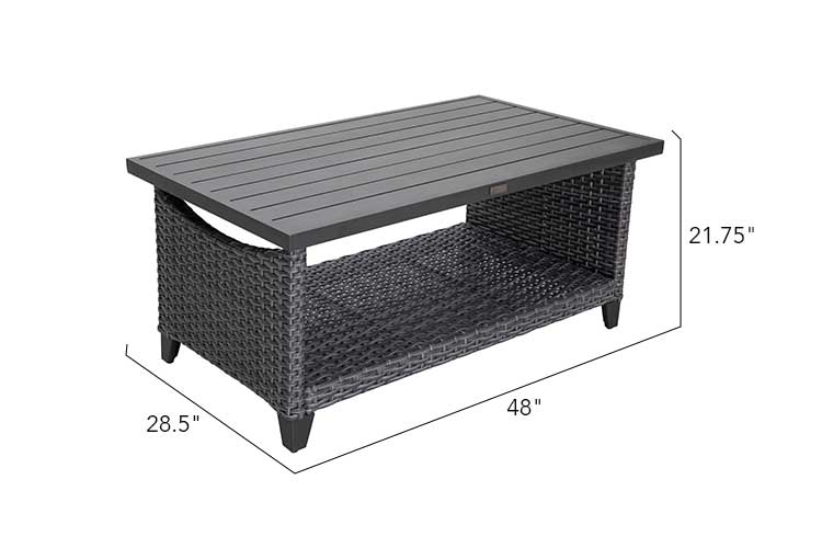 Lassen 4-Piece Woven Outdoor Lounge Set with Swivel Rocking Chairs – Gray