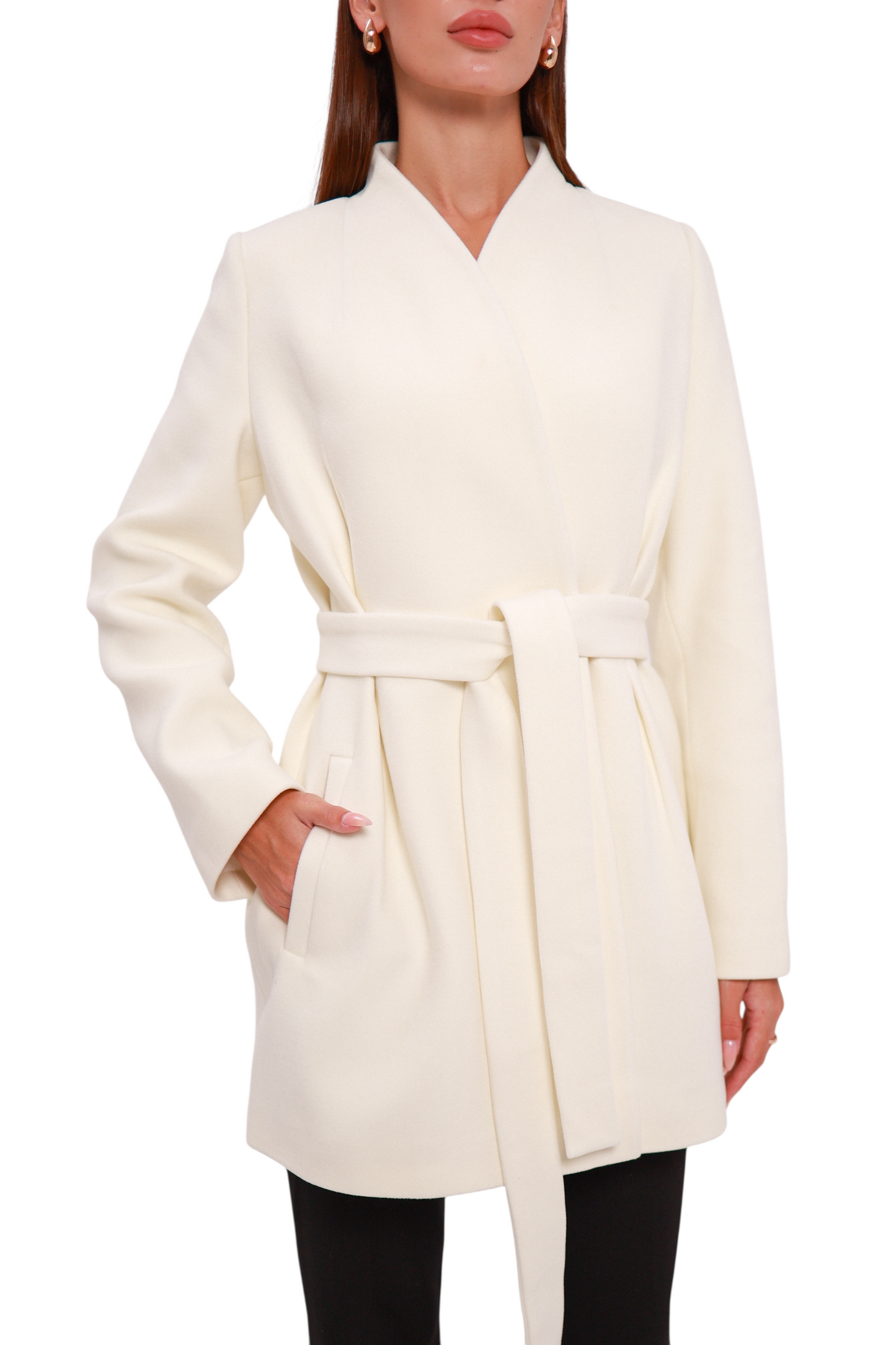 Opéra Cashmere Blend Overcoat in White