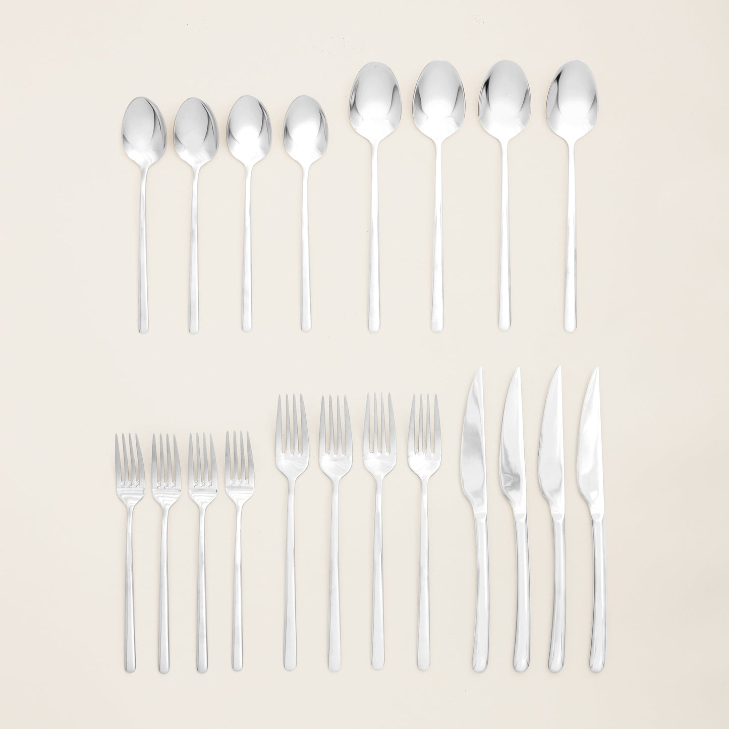 Emilia Mirror 20-Piece Flatware Set | Gold or Silver