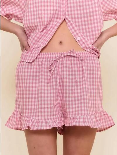 Miss Sparkling |Gingham Ruffle Pajama Set