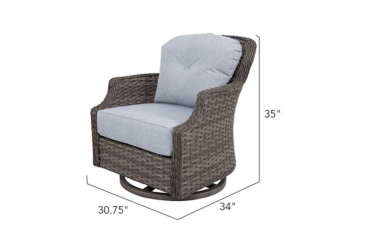 The Tenaya Wicker Swivel Rocking Chair - Set of Two