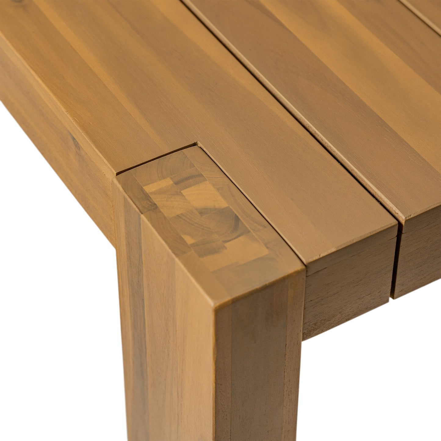 Patio Set Rectangle Light Teak with Removable Cushions for 6 72.8 Inch Table