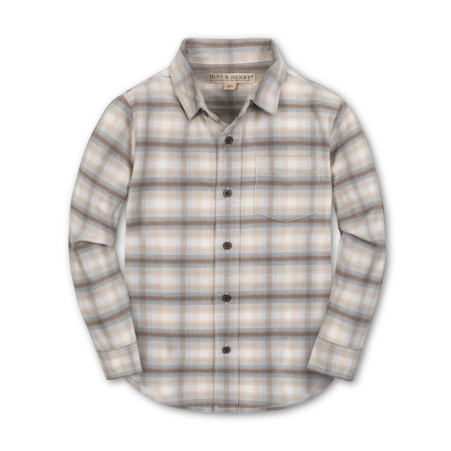 Organic Cotton Grey Plaid Flannel Shirt