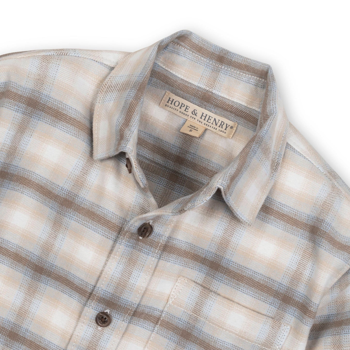 Organic Cotton Grey Plaid Flannel Shirt