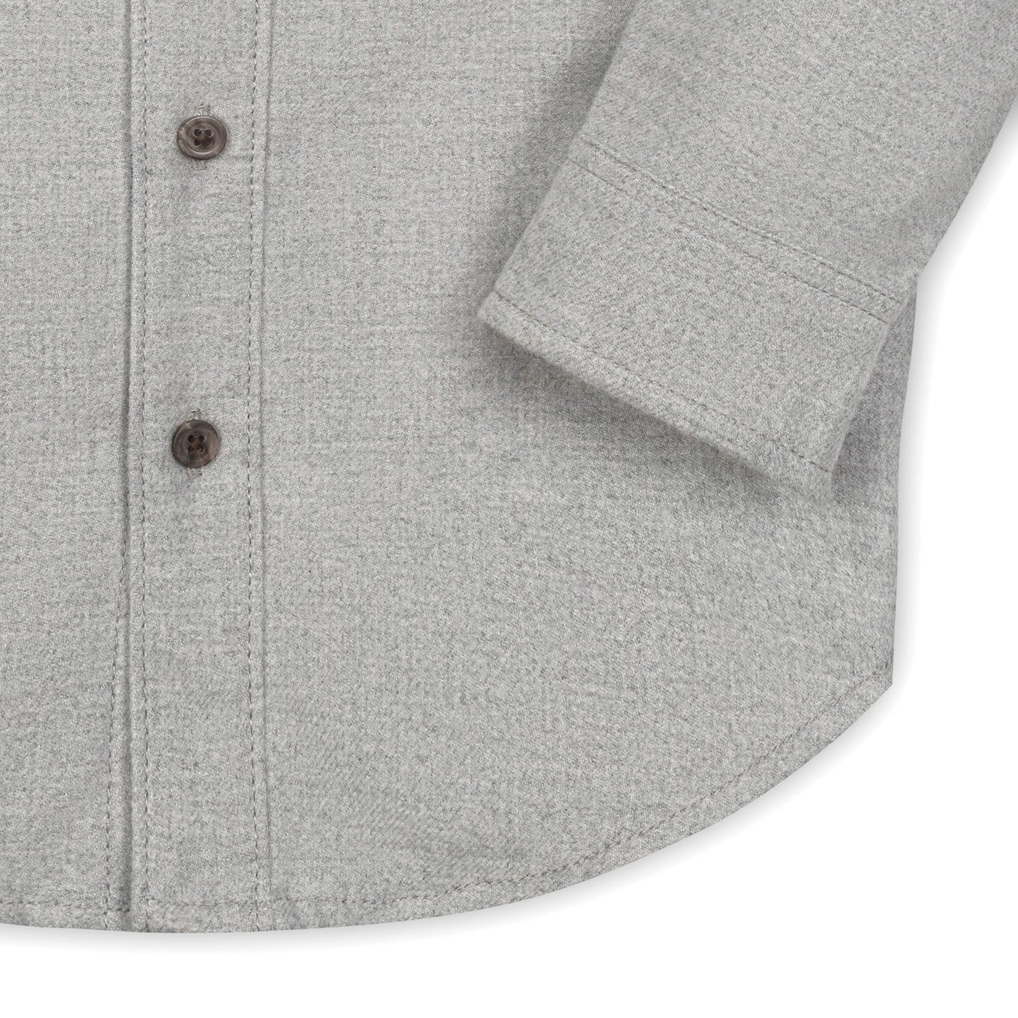 Organic Cotton Grey Flannel Shirt with Elbow Patches