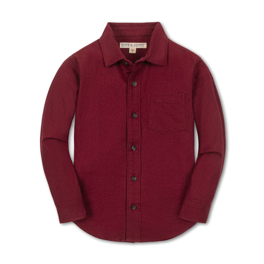 Organic Cotton Red Flannel Dress Shirt