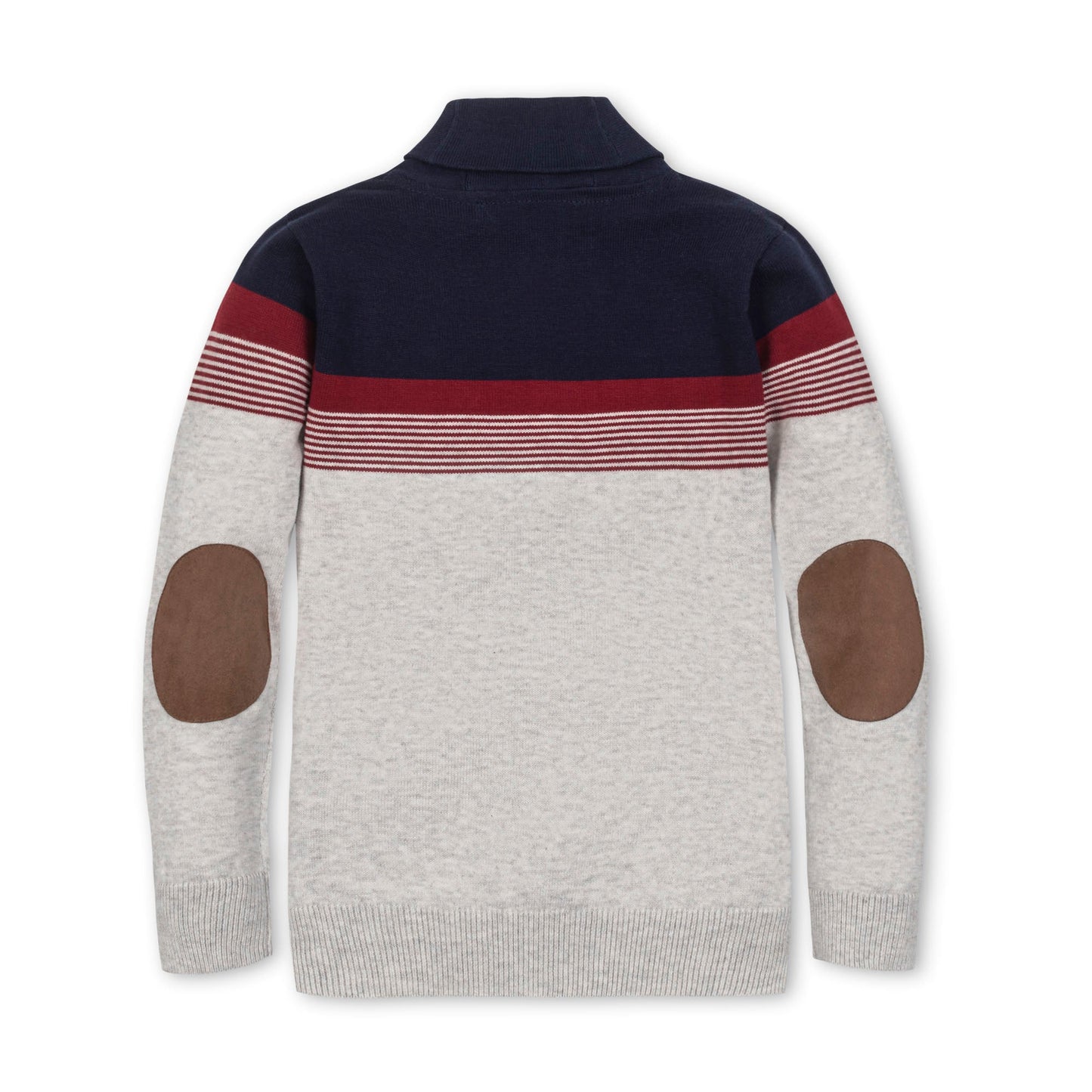 Organic Cotton Red/White/Blue Knit Shawl Collar Sweater