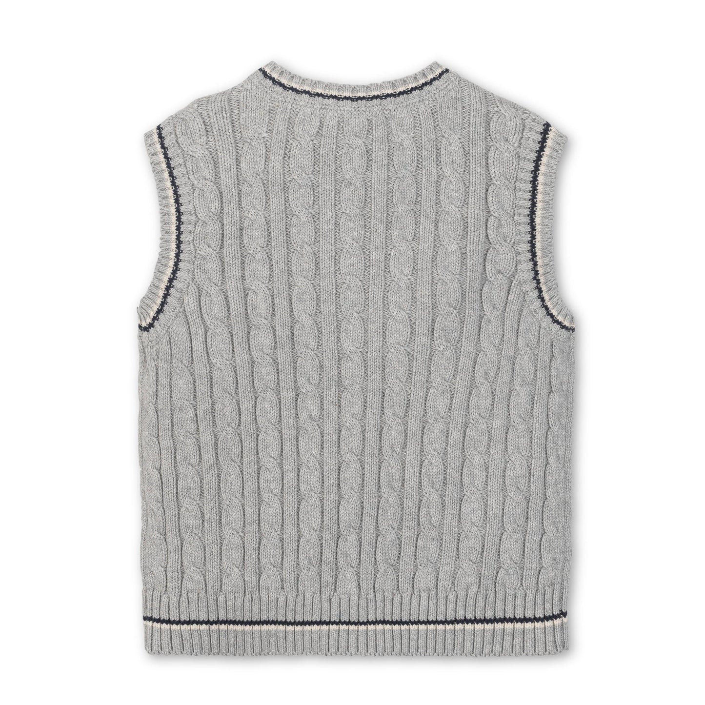 Organic Cotton Gray Cable Knit Sweater Vest
