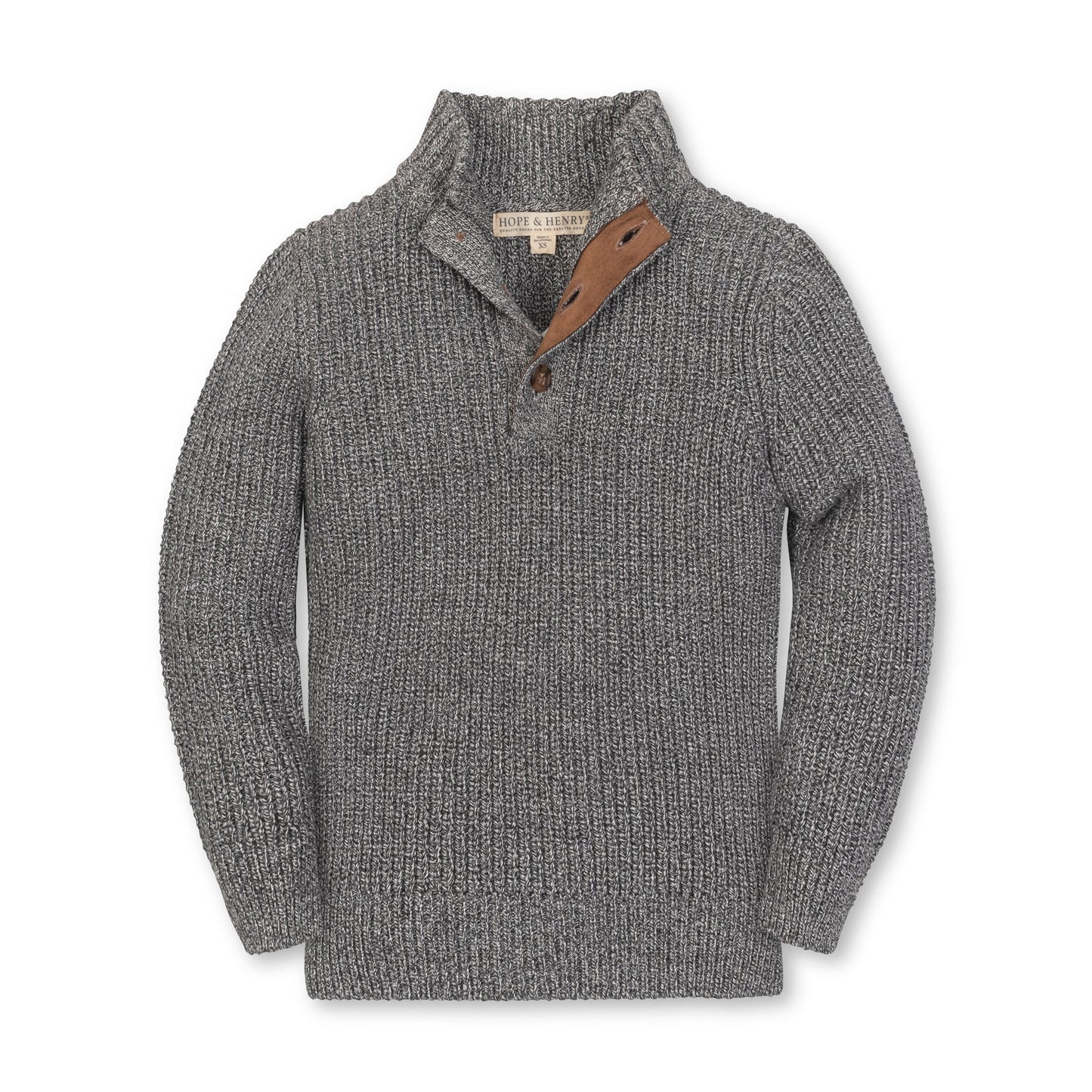 Organic Cotton Grey Mock Neck Sweater