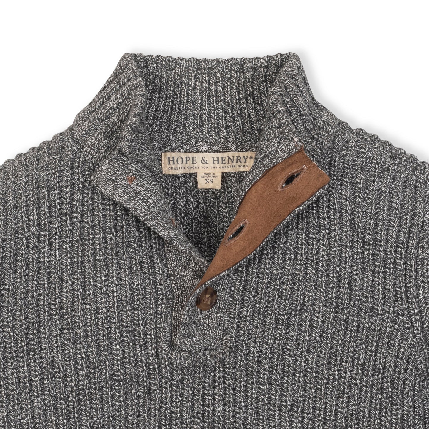 Organic Cotton Grey Mock Neck Sweater
