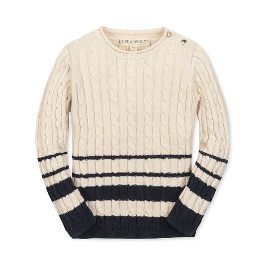 Organic Cotton Cable Knit Roll Neck Sweater