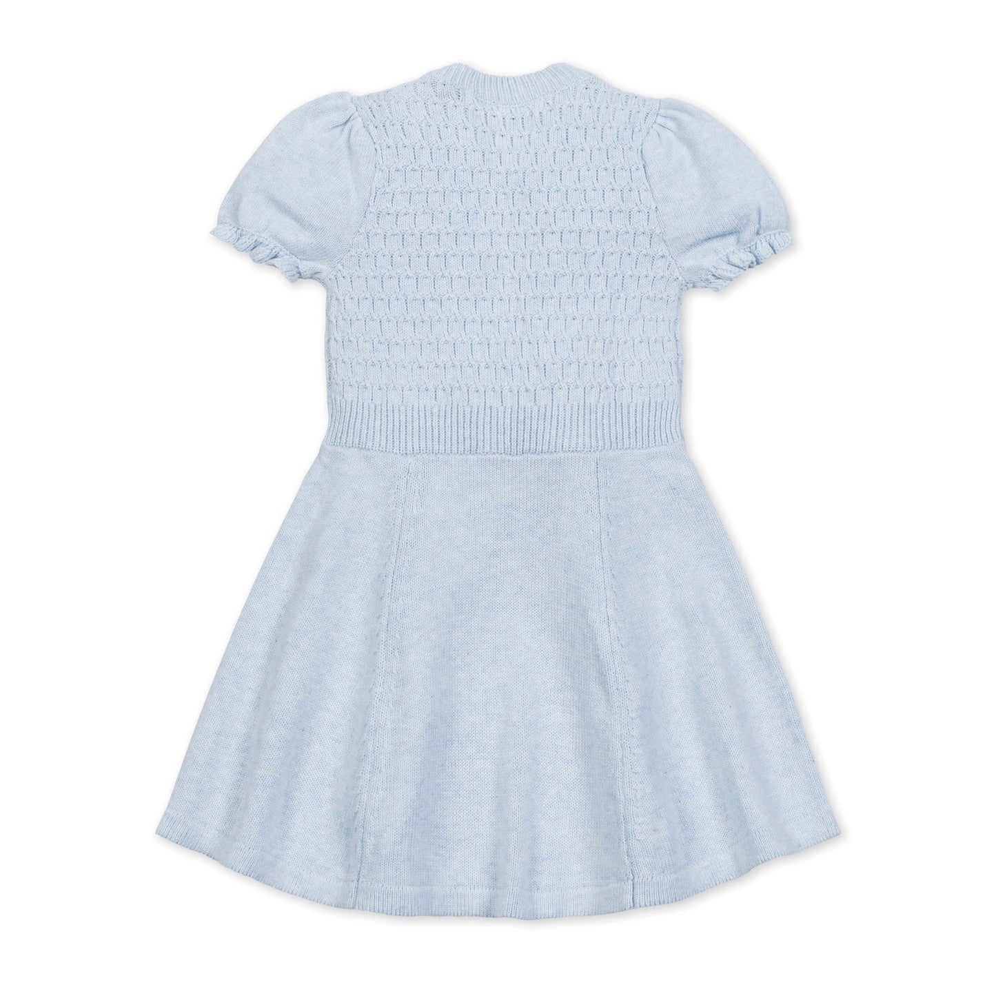 Organic Cotton Blue Puff Sleeve Sweater Dress