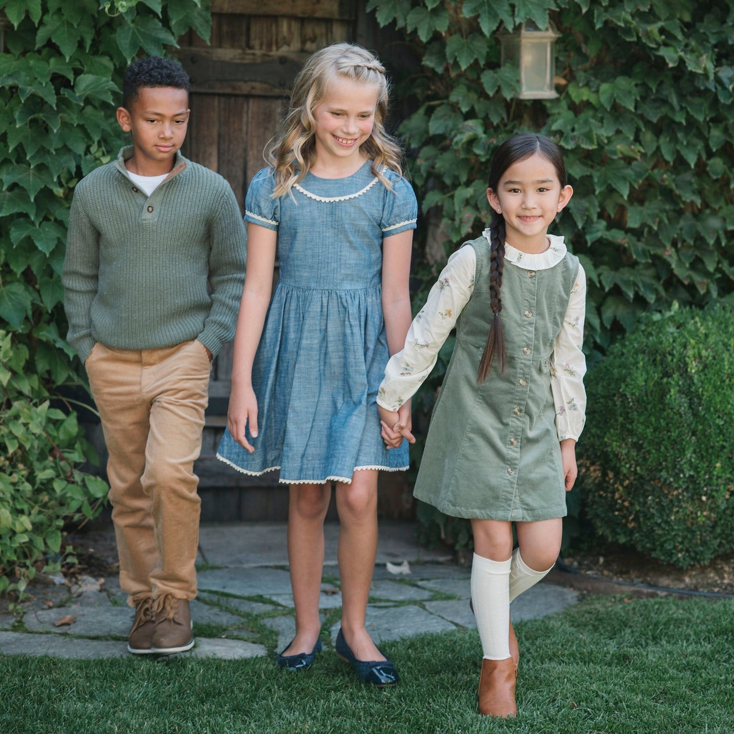 Organic Cotton Green Corduroy Jumper