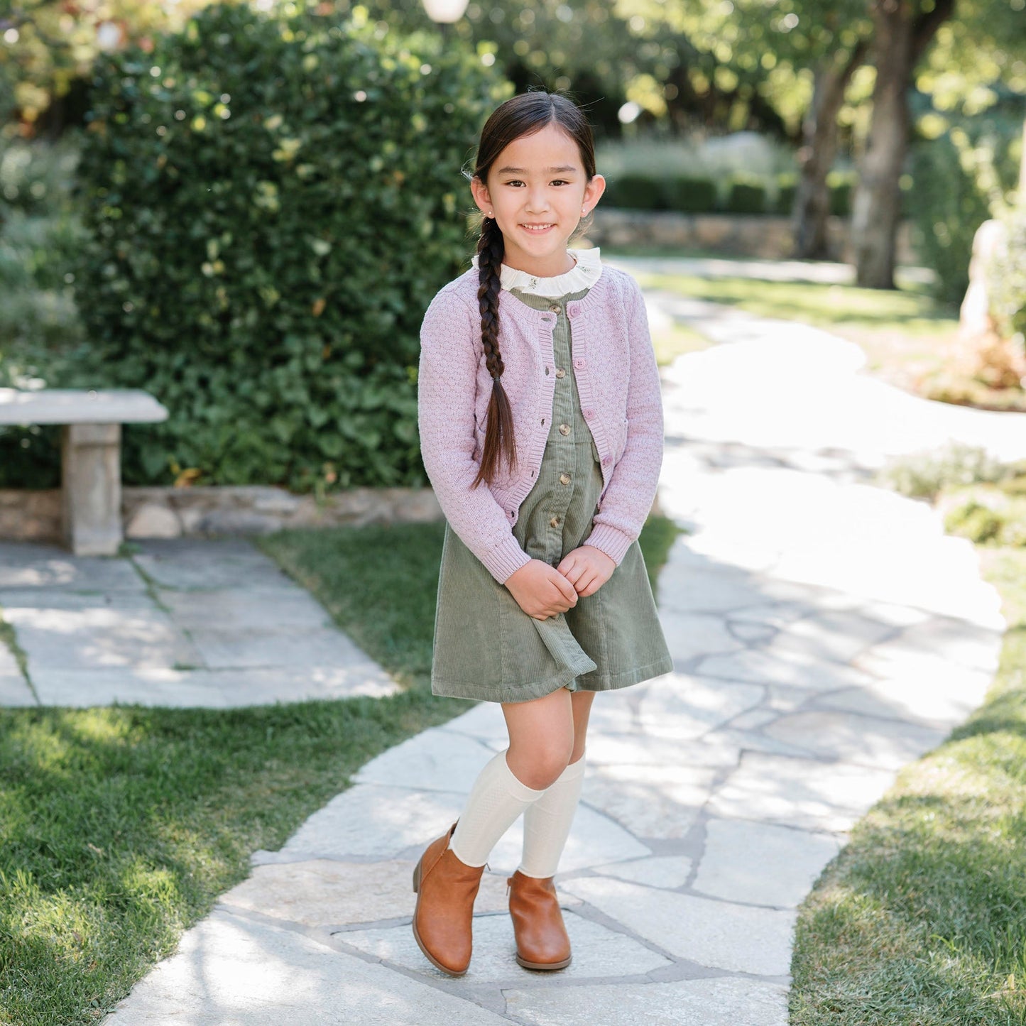 Organic Cotton Green Corduroy Jumper