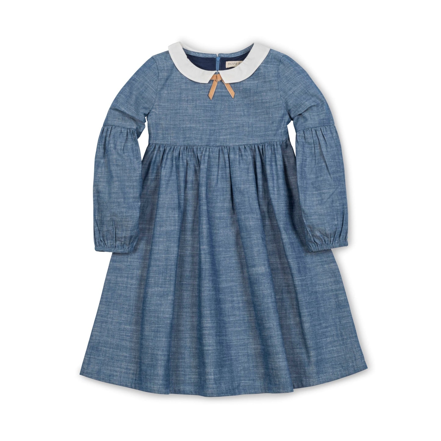 Organic Cotton Blue Chambray Empire Dress