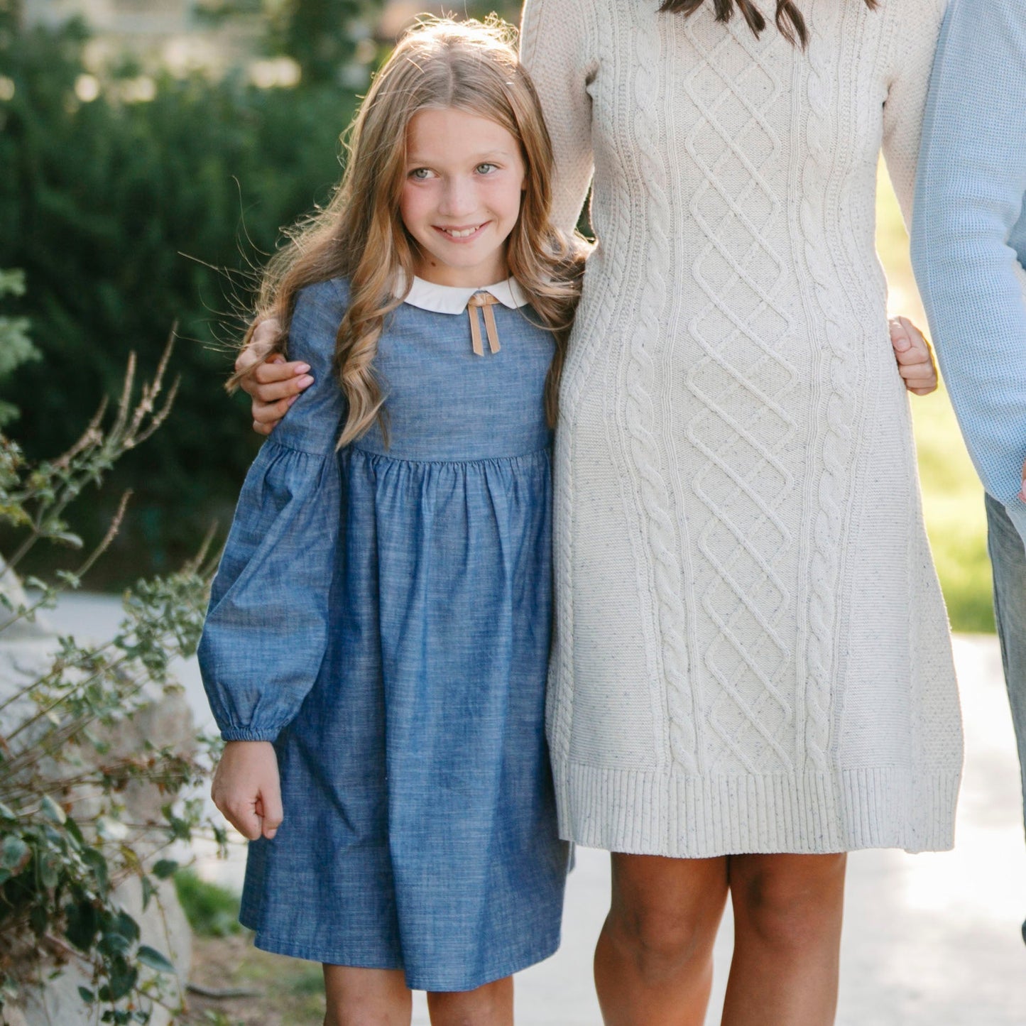 Organic Cotton Blue Chambray Empire Dress