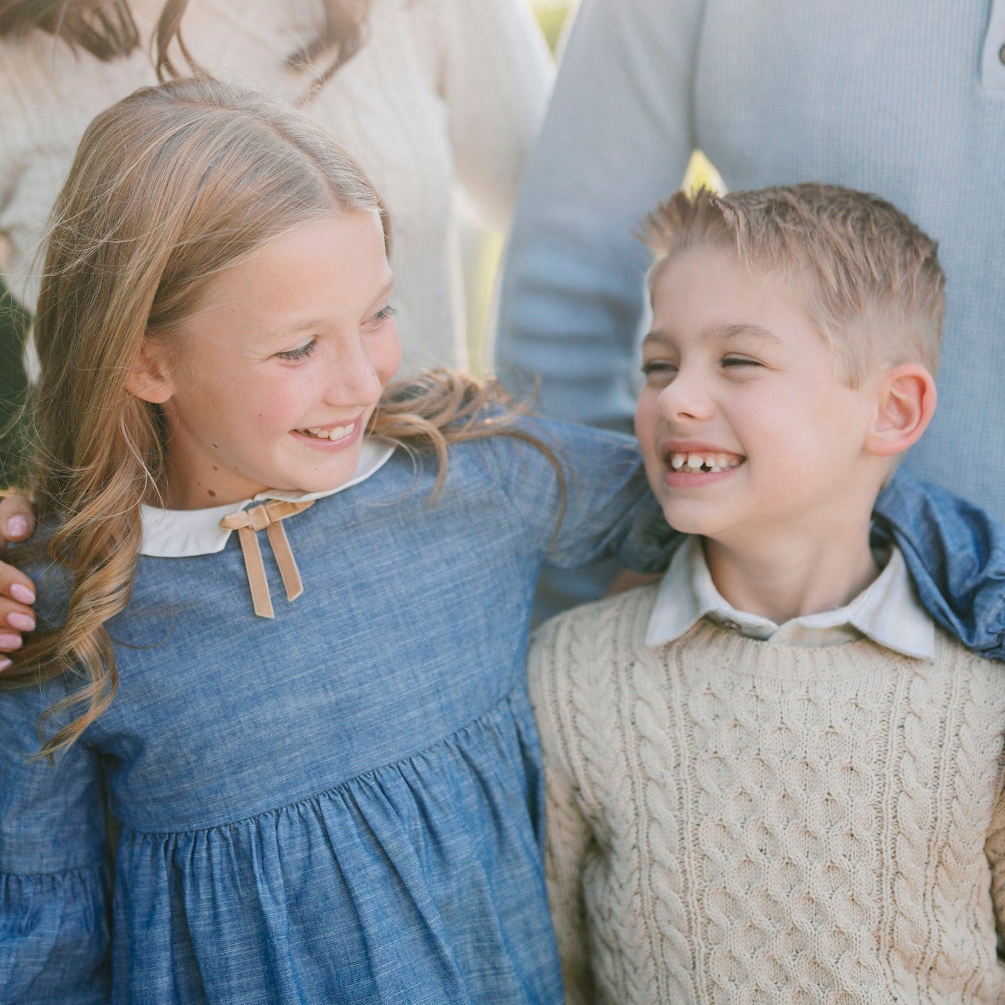 Organic Cotton Blue Chambray Empire Dress