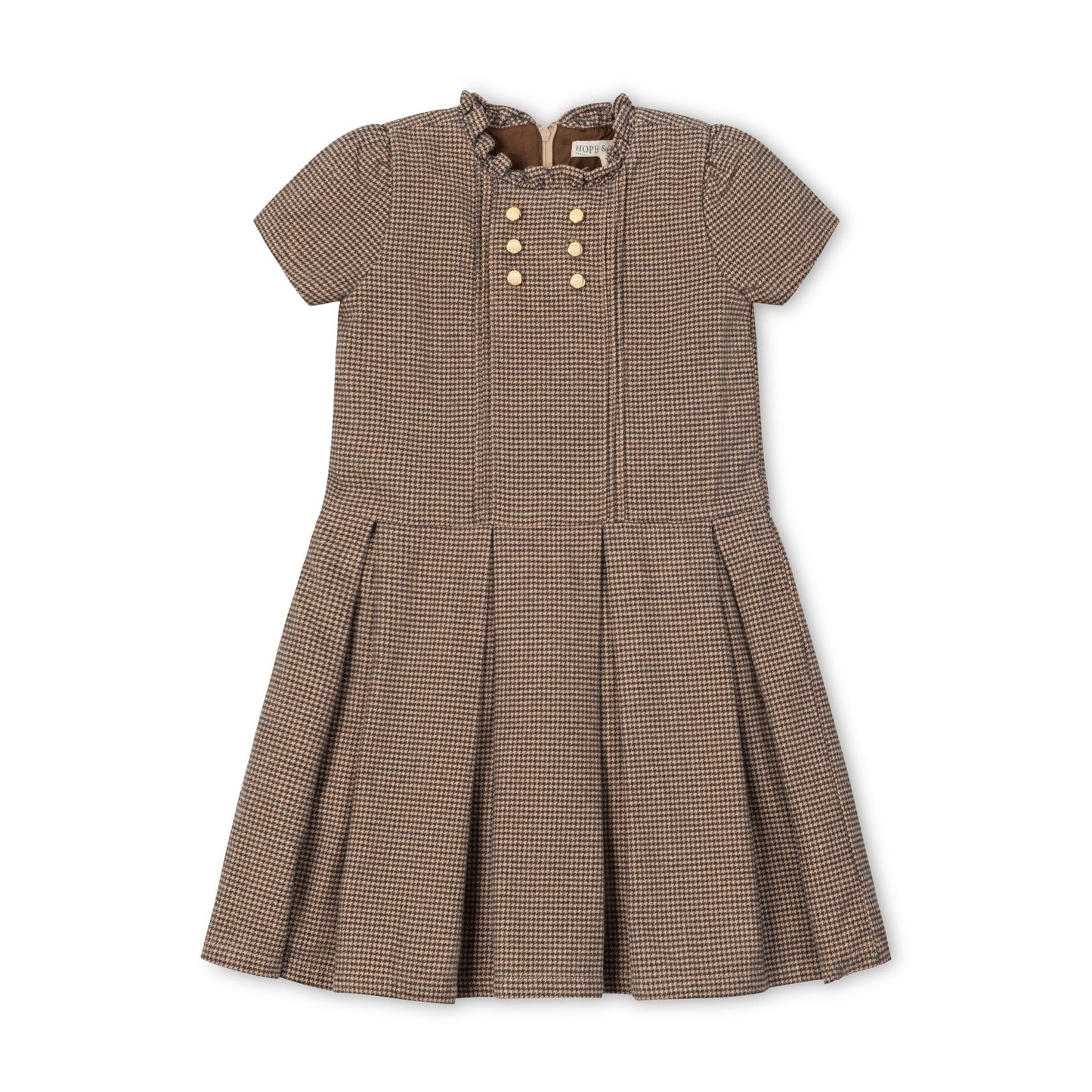 Organic Ruffle Collar Drop Waist Organic Cotton Pintucked Dress