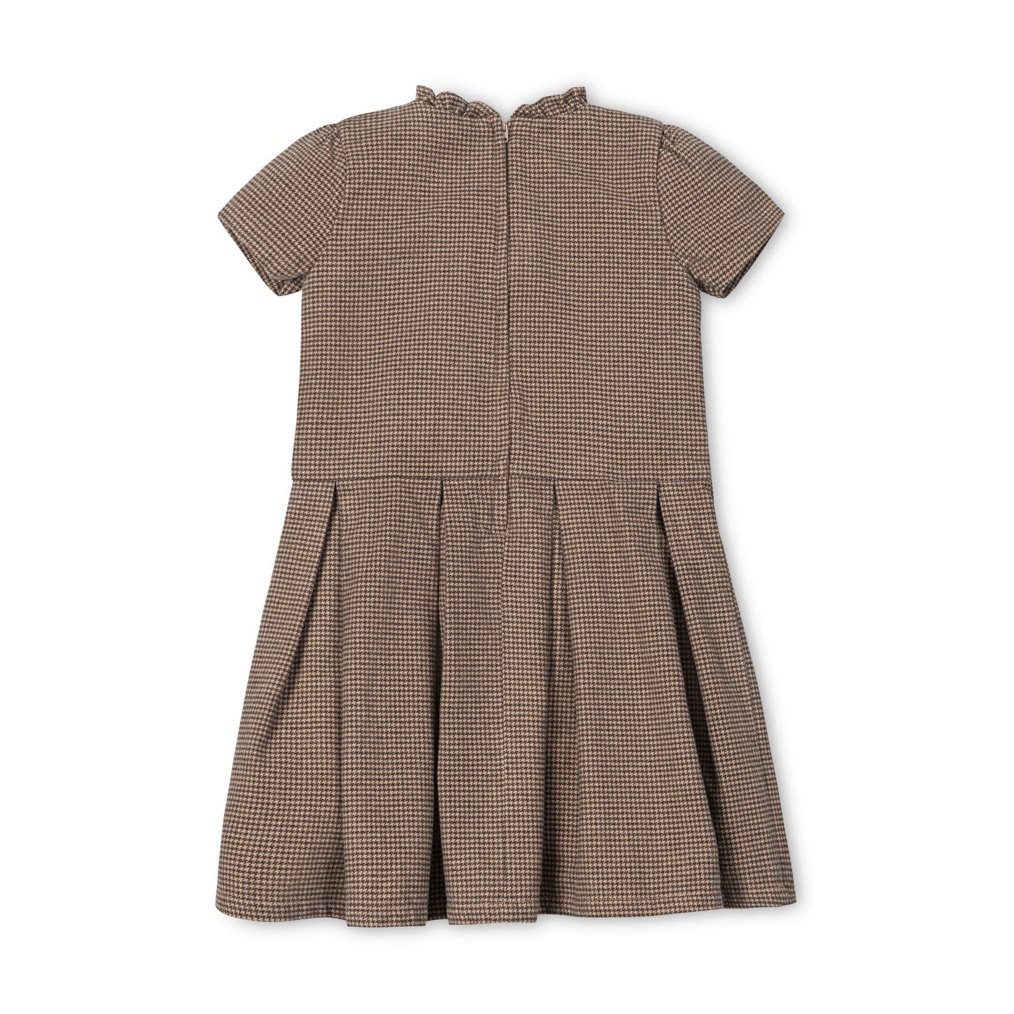 Organic Ruffle Collar Drop Waist Organic Cotton Pintucked Dress