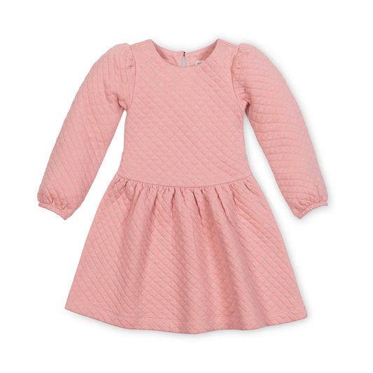 Organic Cotton Pink Quilted Drop Waist Dress
