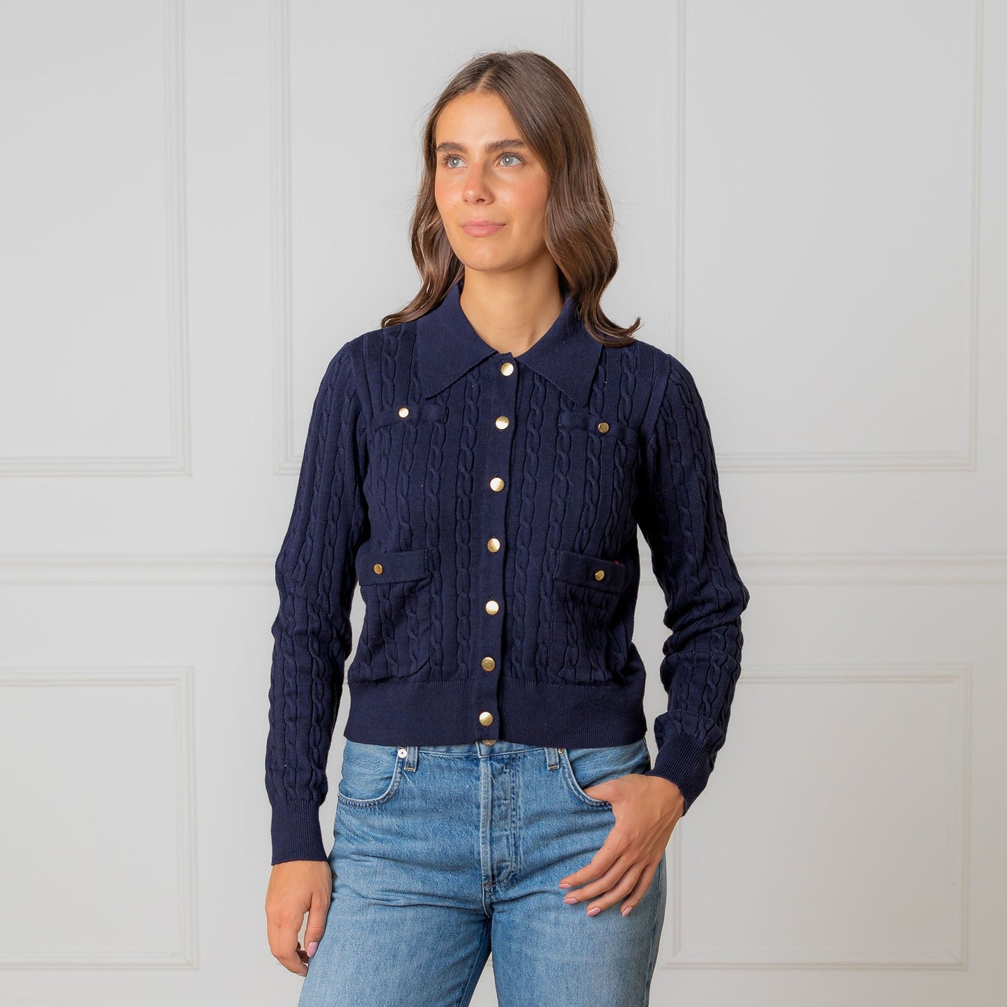 Organic Collared Cardigan