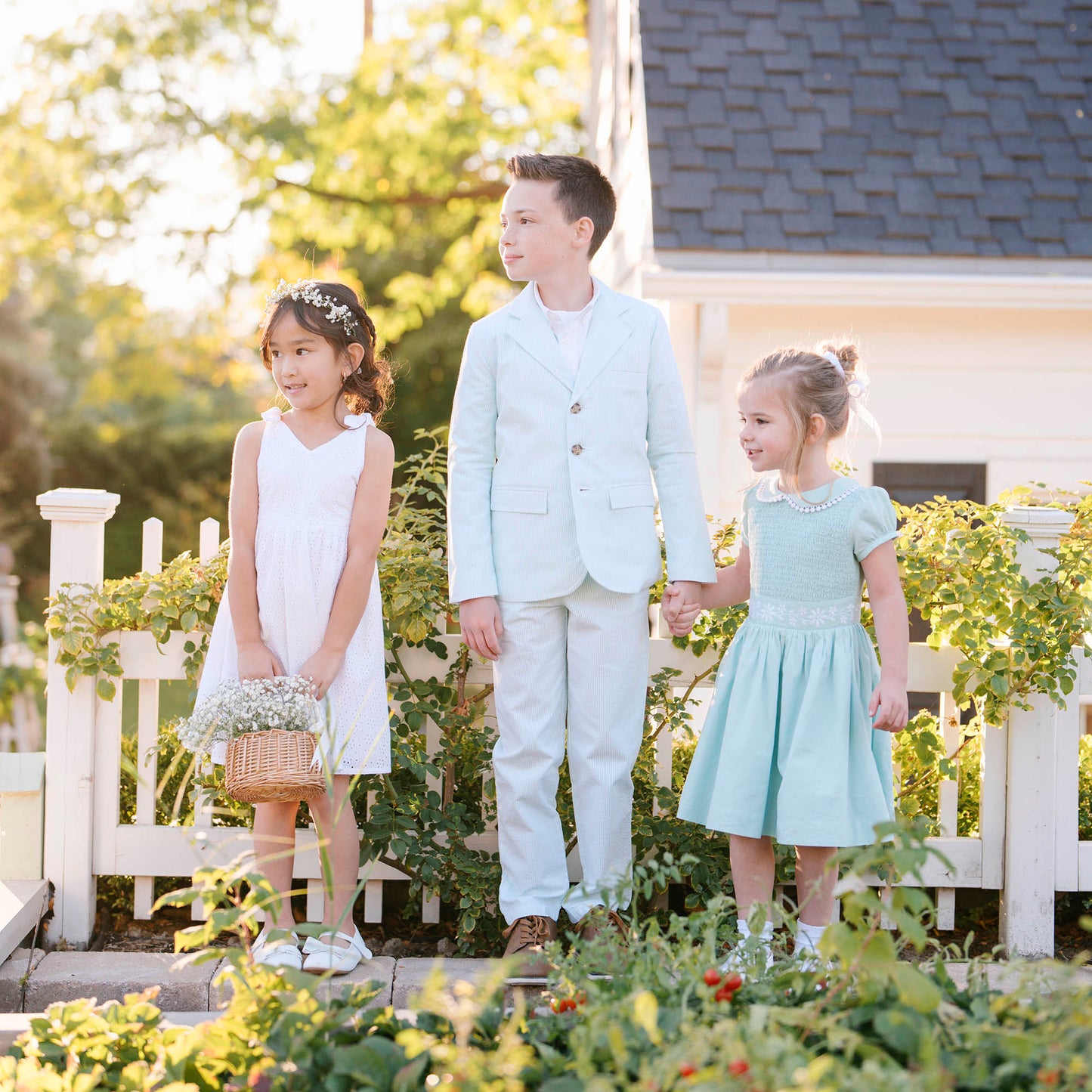 Organic Cotton Blue Seersucker Suit Pant