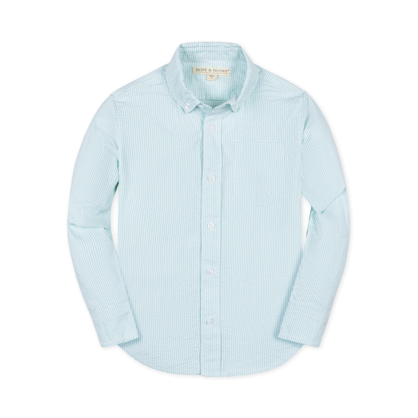 Organic Cotton Blue Seersucker Button-down Dress Shirt - Baby