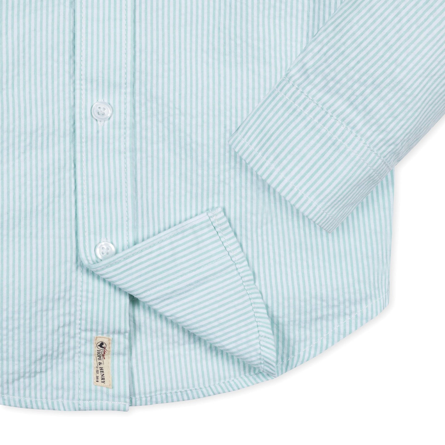 Organic Cotton Blue Seersucker Button-down Dress Shirt - Baby