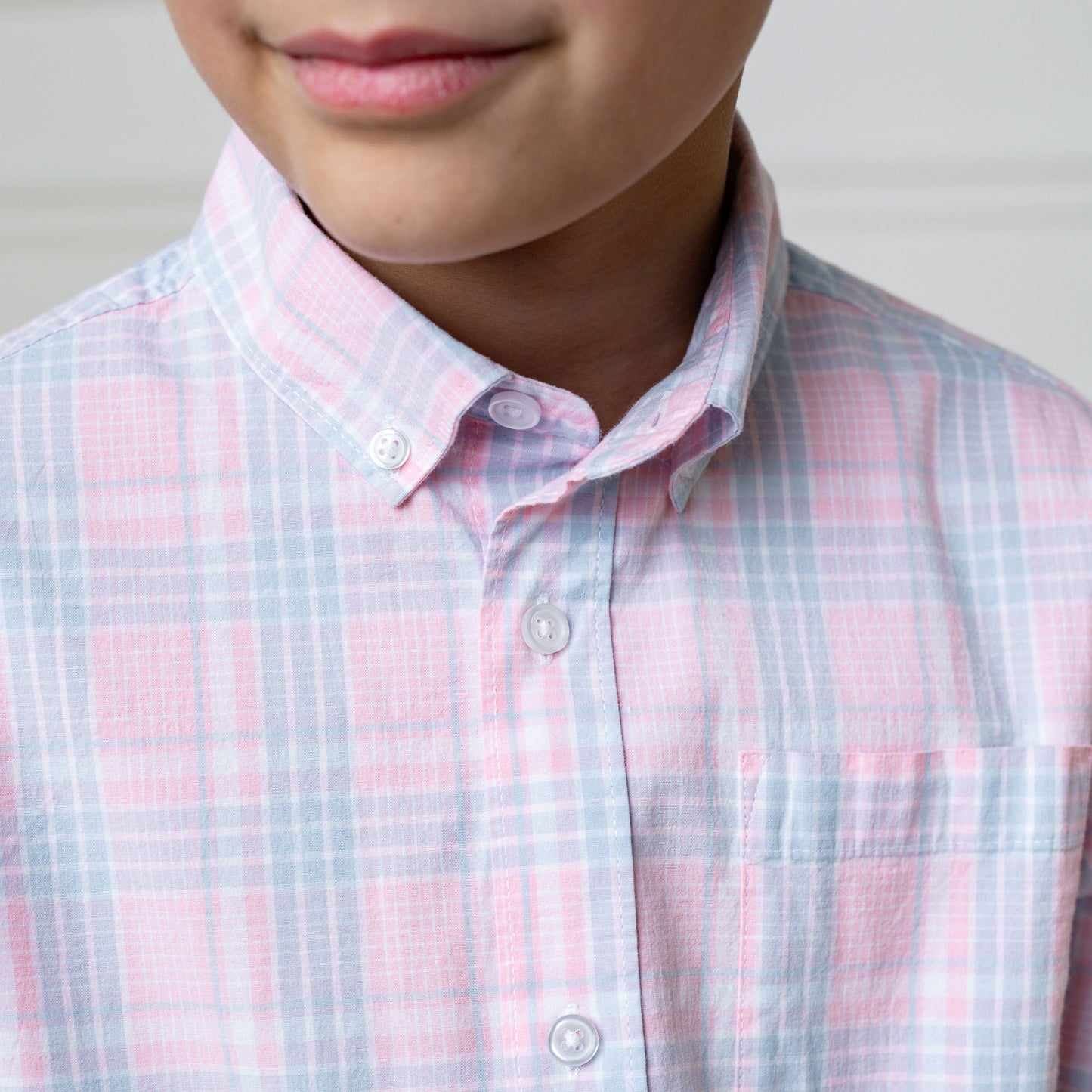 Organic Cotton Pink/Blue Stretch Poplin Dress Shirt