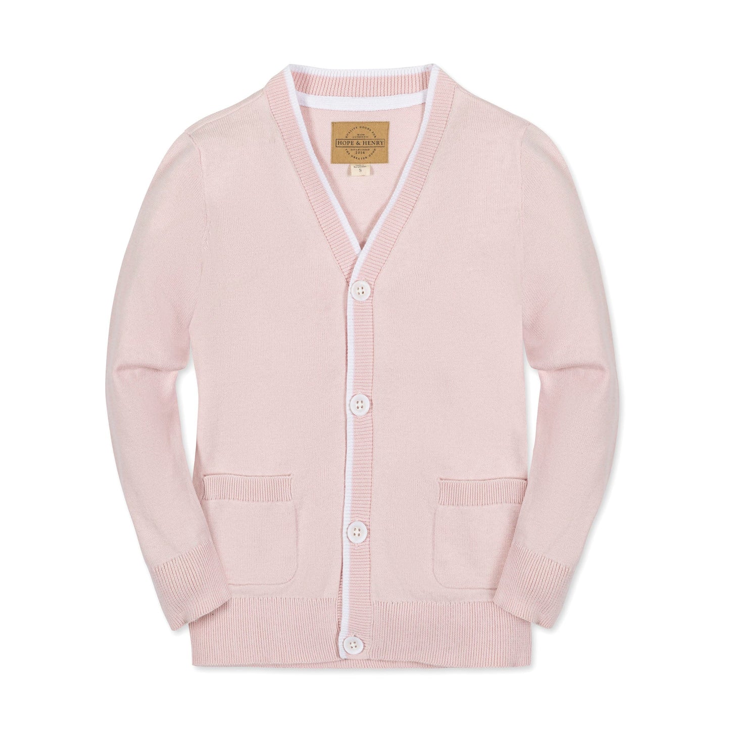Organic Cotton Pink Tipped Cardigan