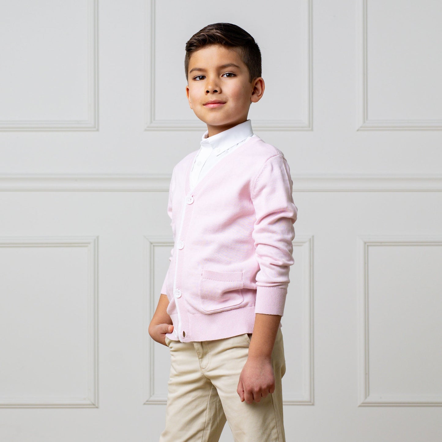 Organic Cotton Pink Tipped Cardigan