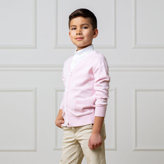 Organic Cotton Pink Tipped Cardigan