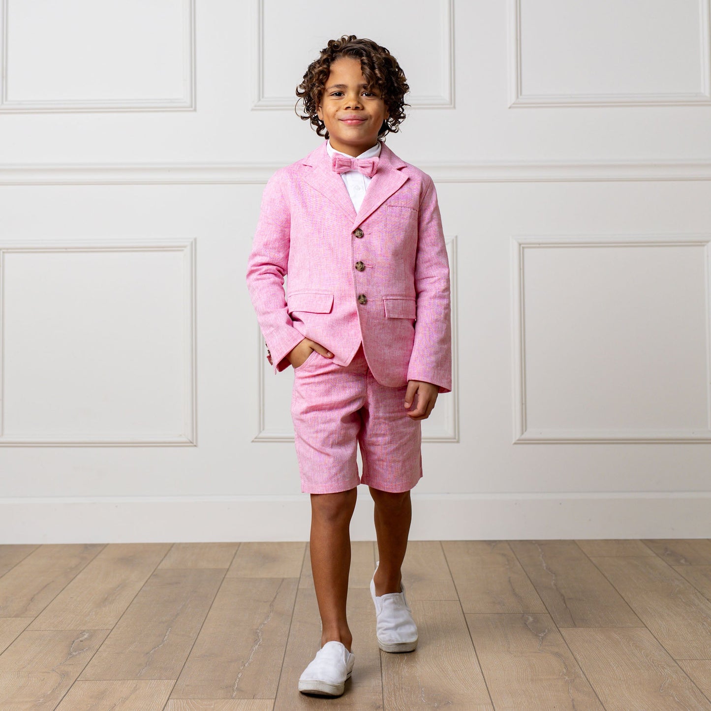 Organic Linen & Cotton Pink Chino Shorts