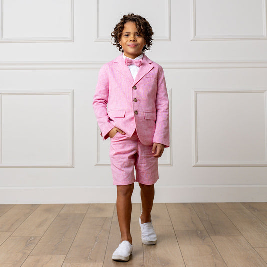 Organic Linen & Cotton Pink Chino Shorts