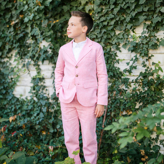 Organic Linen/Cotton Pink Suit Pant