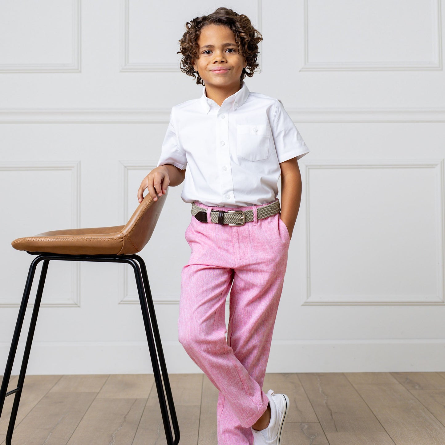 Organic Linen/Cotton Pink Suit Pant